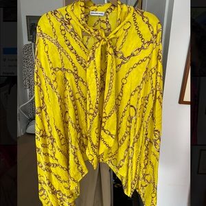 BALENCIAGA yellow chain blouse